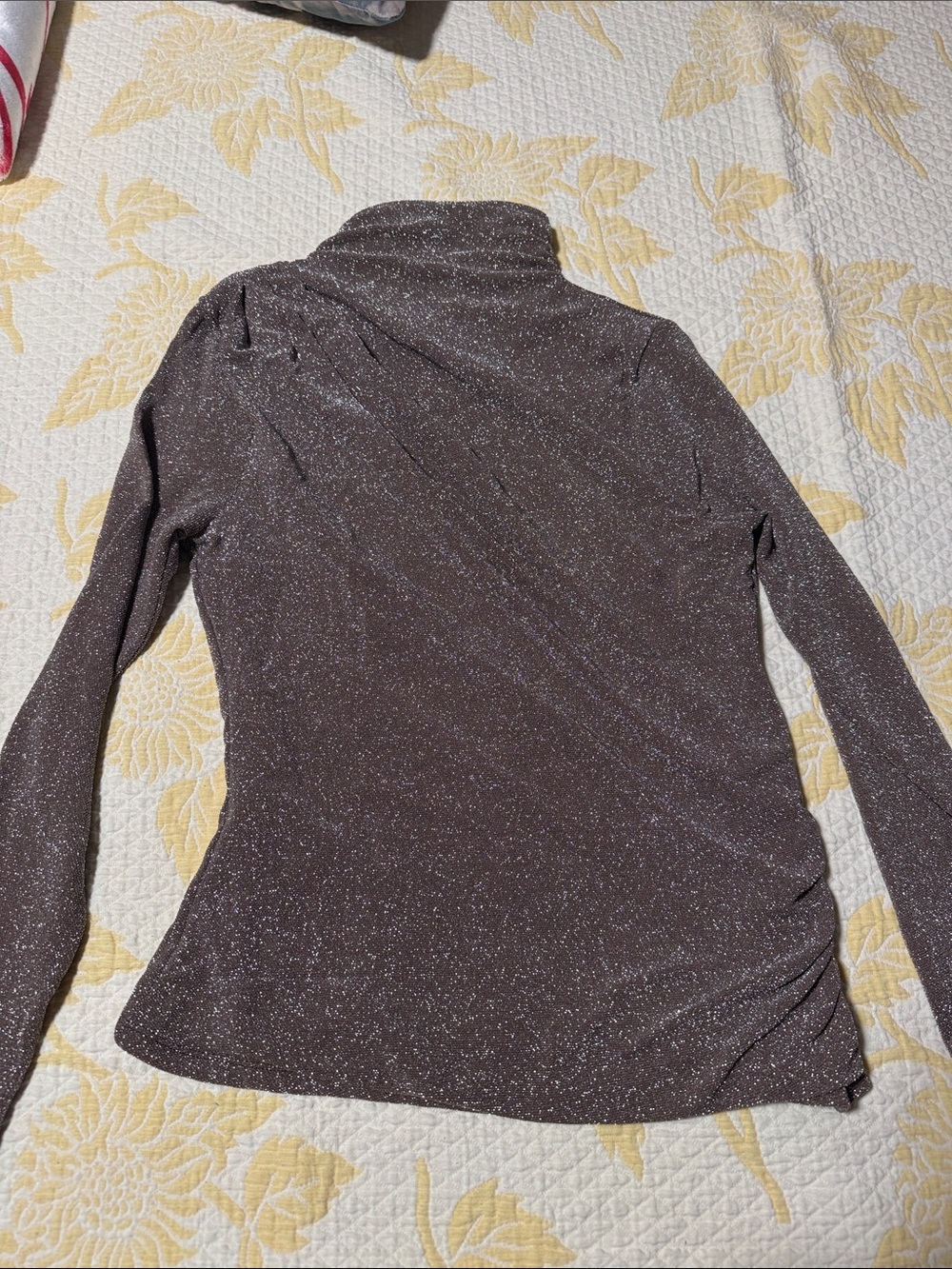 White House Black Market Brown Sparkle Long-Sleeve Turtleneck